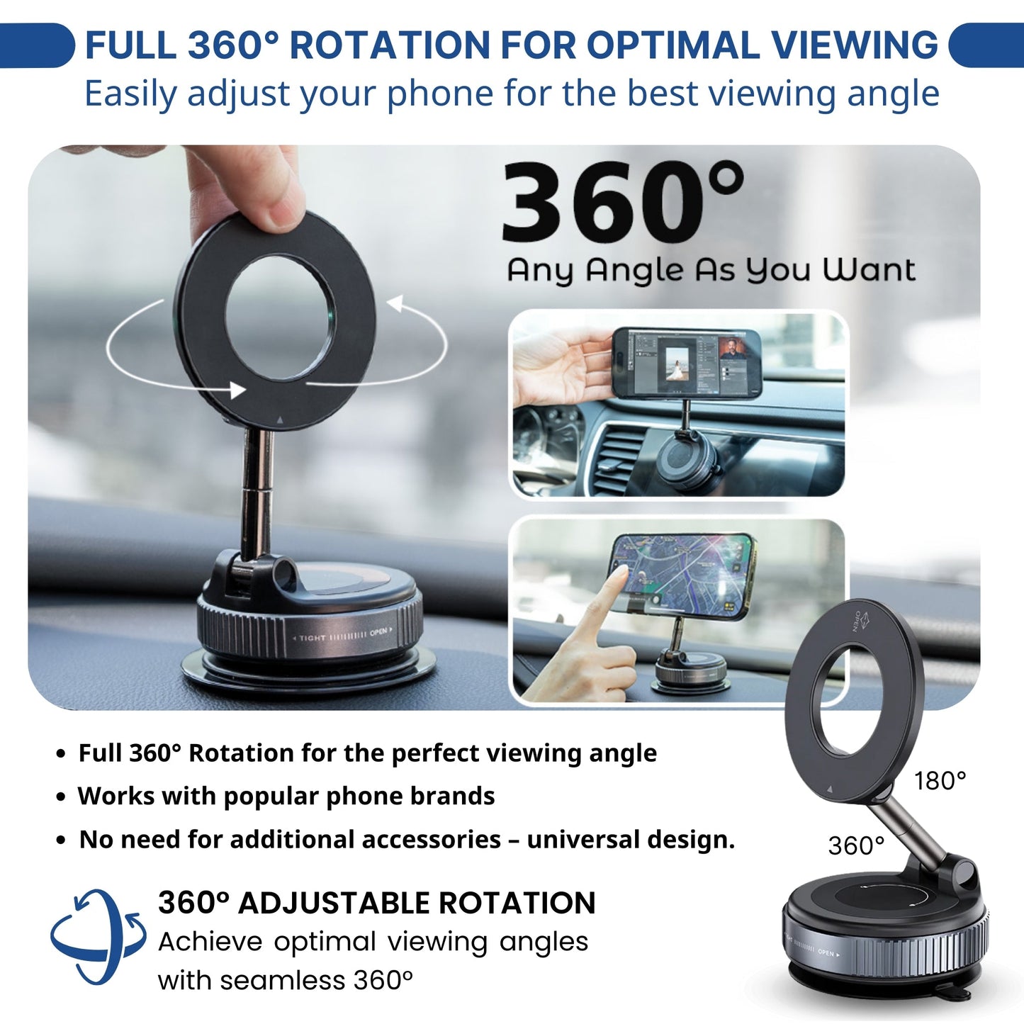 360° Rotating Magnetic Car Phone Holder